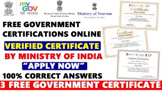 3 Government Free Certificate | Ministry of India Certificate | Free Government Certification Online