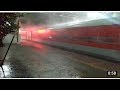 Dangerous Sampoorna kranti express in heavy rain at full speed, flat 130kmph   360p