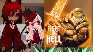 Gacha Club Hazbin Hotel Characters Reacts to Doom Rap | Fight Like Hell