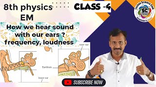 8th physics SOUND lesson CLASS - 4 How we hear sound with our ears frequency, loudness