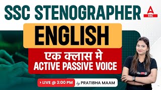 SSC Stenographer 2023 | SSC Steno English By Pratibha Mam | Active Passive Voice