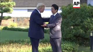 Trump arrives for lunch and golf with Japanese PM Abe