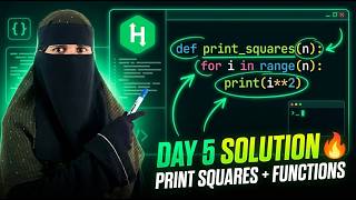 HackerRank Day 5 Python Solution | Print Squares Using For Loop