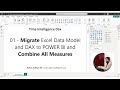 01 - Migrate Excel Data Model and DAX to POWER BI and Combine All Measures - Time Intelligence DAX