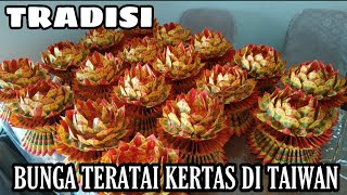 CARA MEMBUAT BUNGA TERATAI DARI KERTAS SEMBAHYANGAN