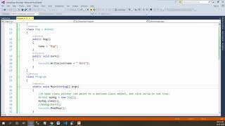 Base class pointer to derived class object
