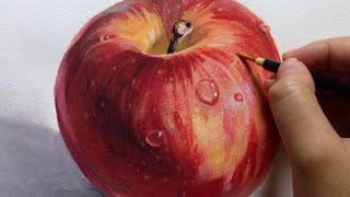 りんごを描く Painting an apple