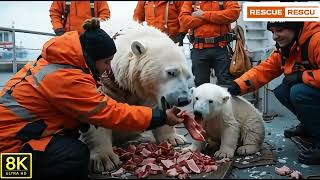 The Courageous Rescue of an Injured Polar Bear and Her Vulnerable Cub