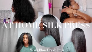 SILK PRESS on Type 4 HAIR | DIY at Home