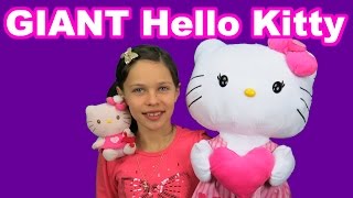 Giant Hello Kitty meets small Hello Kitty Playing having fun for kids