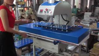 STC-QD08 60X130CM pneumatic drawing single station heat press machine in English