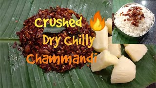 CRUSHED DRY CHILLY CHAMMANDI അച്ഛന്റെ സെപ്ഷ്യൽ വറ്റൽ മുളക് ഇടിച്ചത്.എരുവാണേലും പൊളിയാ🥵😋