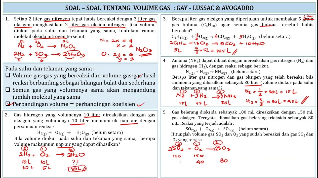 Menghitung Volume Gas ‼️ Hukum Gay Lussac Dan Hipotesis Avogadro - YouTube