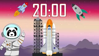 20 Minute π Space Shuttle Rocket Countdown Timer with Blastoff! π¨βππ©βπ