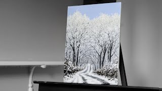 Painting a Winter Path Landscape with Acrylics - Paint with Ryan