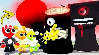 ALL PHASES OF MR.TREE SPRUNKI VS ALL NEW HUMAN SPRUNKI in Garry's Mod!