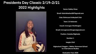 Gabby Hines- 2022 President's Day Classic Highlights