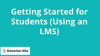 Introduction to Knewton Alta for Students with an LMS