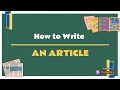 How to Write an Article