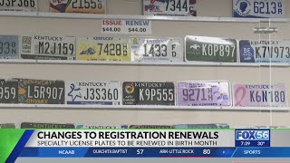 What new changes are coming for specialty license plate renewals in Kentucky?