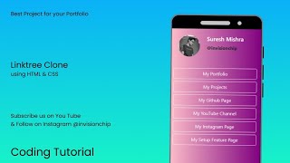 How To Create A Linktree Clone with HTML and CSS- Speed Code Video (Source code in the description)