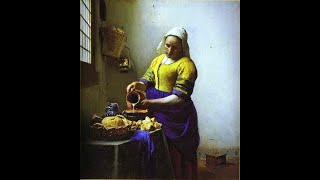 「牛乳を注ぐ女」フェルメール　 Vermeer woman with Milkpot