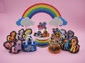 5 DIY Miniatures My Little Pony Mini Birthday Party - Pillow, Cake, Rainbow backdrop, Bag