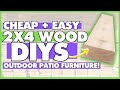 Grab some cheap 2x4 lumber and make these EASY Wood DIYs! ✨ PLUS DIY 2x4 Patio Furniture