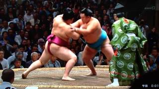 平成27年9月場所 4日目 遠藤関の取組 対玉鷲（スロー）