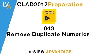 LabVIEW CLAD 043 Remove Duplicate Numerics
