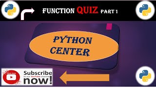 Python Function Quiz Part 1 | Python Center | PC | Python Programming