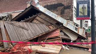 Blighted Apartment Building Collapses in Mahanoy City