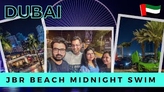 Night Beach Walk (2021) 4K - Jumeirah Beach in Dubai | JBR Beach Dubai | Dubai Tourist Attraction
