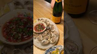 NYE 🦪 + 🥂 Shucking and preparing Maison Beausoleil Oysters #foodie #cookingvideos