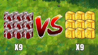 9 Red Plants Boxes VS 9 Golden Zombie Boxes - Who Will Win? PVZ 1 Fusion Challenge