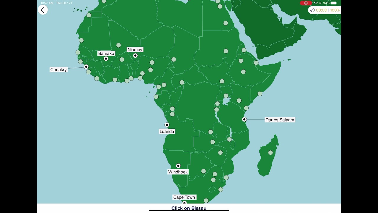 [WR] Seterra - Africa: Cities (Difficult Version) - Pin (Mobile App) In ...