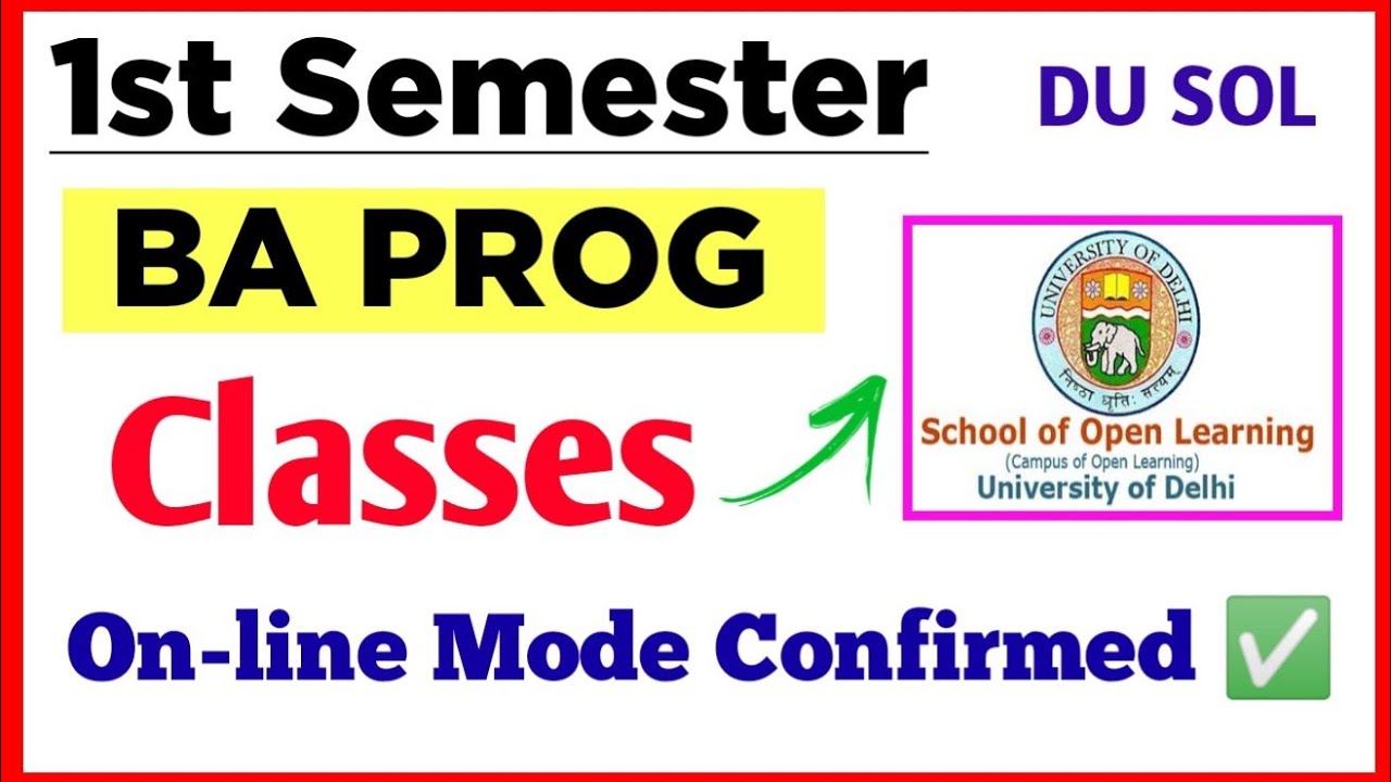 SOL BA PROG First Semester Online Classes 2022 23: Sol 1st Semester BA ...