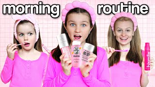 Trying PINK MORNING ROUTINE using ONLY PiNK PRODUCTS! 🩷 | Family Fizz