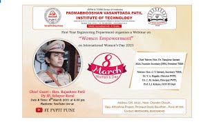 Webinar on 'Women Empowerment' by DySP Rajashree Patil at PVPIT College