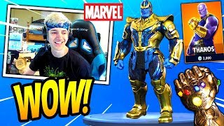 ninja reacts to new thanos skin infinity gauntlet mode in fortnite fortnite - fortnite thanos mode gameplay