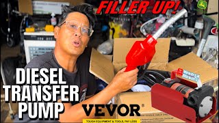 VEVOR Diesel Fuel Transfer Pump Kit,10 GPM 12V DC Portable Electric Self-Priming Fuel Extractor