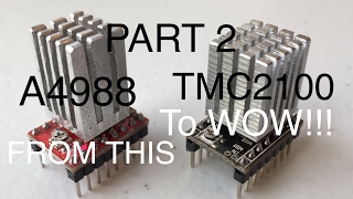 3D printer: upgrade to TMC2100 stepper driver, configuration, tests.