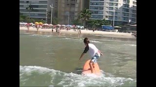 Daniel's surfing lesson in Guaruja Brazil