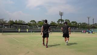 2019年IH テニス 男子 ダブルス 2回戦 松下龍馬·間仲啓 （秀明英光 埼玉） × 菊池翼·相原綾介 （早稲田佐賀 佐賀）