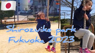 The widest park and Big playground in fukuoka japan| kasuga city shirozuike park 2023