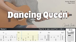 Dancing Queen - ABBA | Fingerstyle Guitar | TAB + Chords + Lyrics