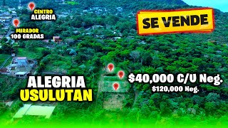 TERRENOS EN VENTA $40,000 c/u Neg. y Completo $120,000 Neg. en Alegria USULUTAN EL SALVADOR