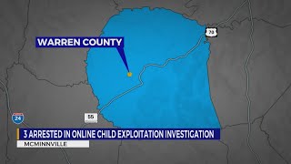 3 men charged with child sexual exploitation in Warren County, TN