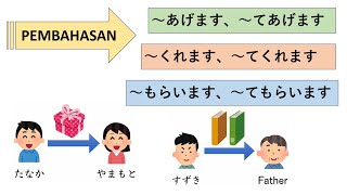 PEMBAHASAN AGEMASU, KUREMASU, MORAIMASU あげます、くれます、もらいます