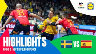 Sweden vs Spain | Round 3 | Men's EHF EURO Cup 2024